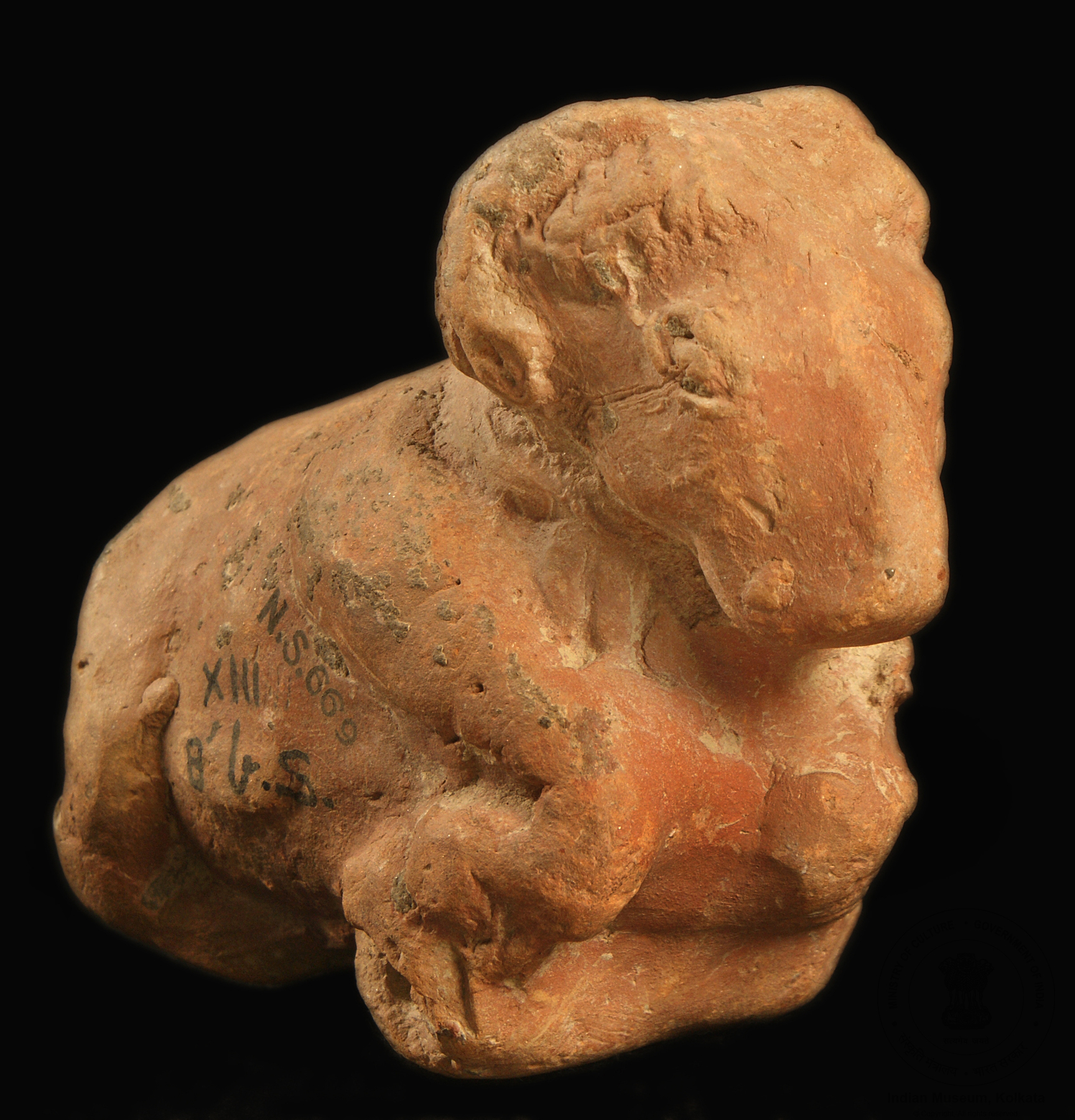 Terracotta ram toy cart